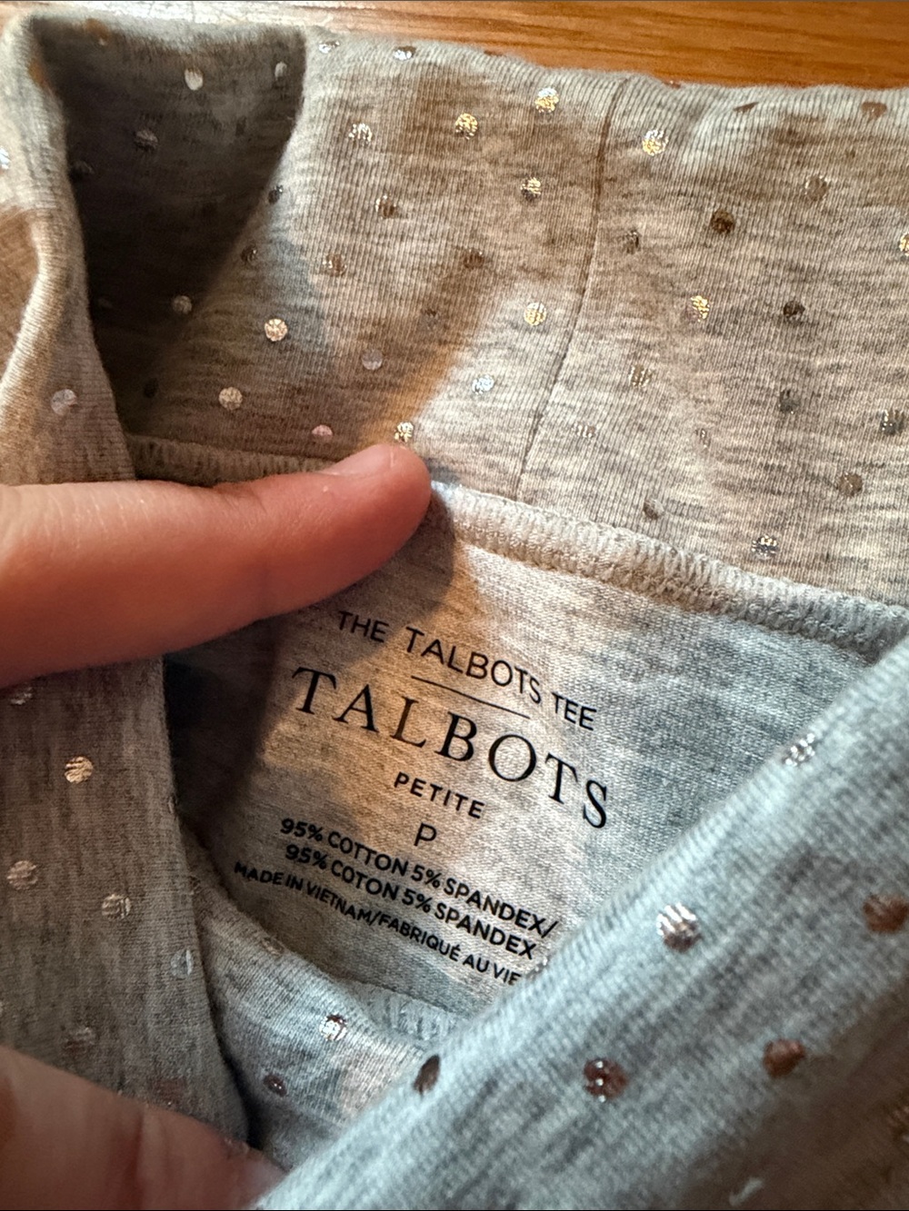 Talbots Silver Sparkle polka dot Turtleneck Long Sleeve Top - Picture 6 of 10